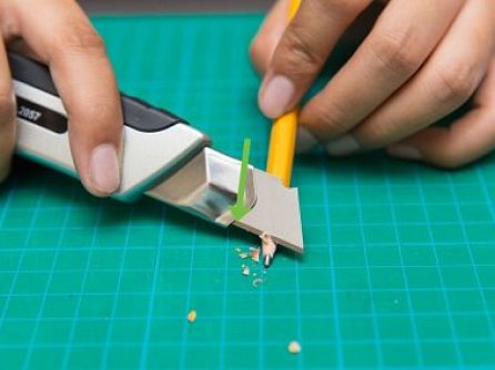 het potlood slijpen